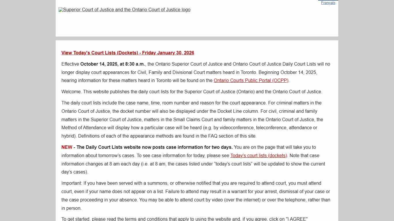 Home - Daily Court Lists - Tomorrow